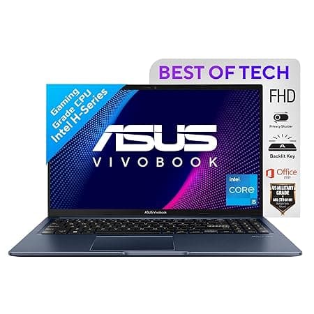 ASUS Vivobook 15 Thin and Light Laptop,Intel Core i5-12500H 12th Gen, 15.6" (39.62 cm) FHD, (16GB RAM/512GB/Win11/Office 2021/Blue/1.7 kg), X1502ZA-EJ541WS